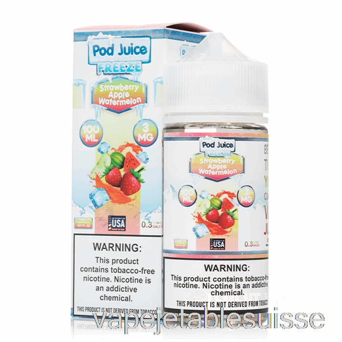 Vape Suisse Freeze Fraise Pomme Pastèque - Jus De Dosette - 100ml 12mg